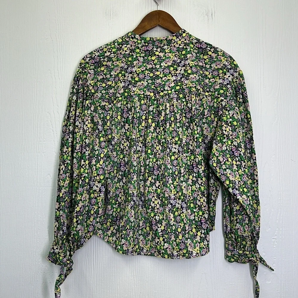 Anthropologie - Maeve Ashleigh Puff Sleeved Floral Button Down Blouse Size Small